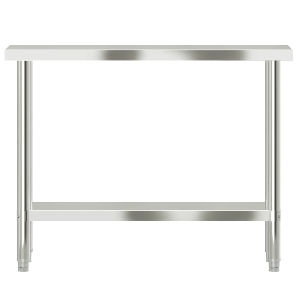 vidaXL virtuves darba galds, 110x30x85 cm, nerūsējošs tērauds