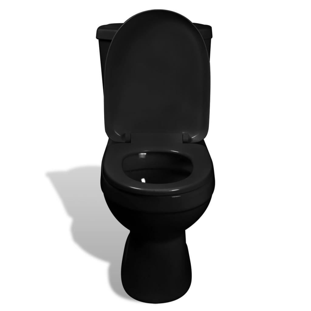 vidaXL tualetes pods ar tvertni, melns