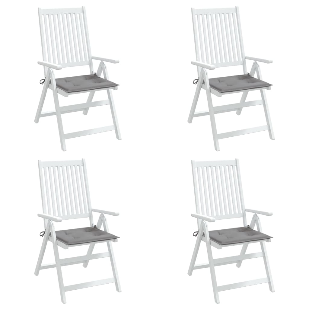 vidaXL dārza krēslu matrači, 4 gab., pelēki, 50x50x4 cm, audums