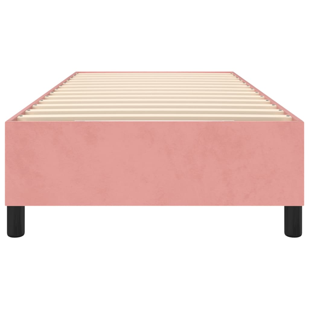 vidaXL atsperu gultas rāmis, rozā samts, 90x200 cm