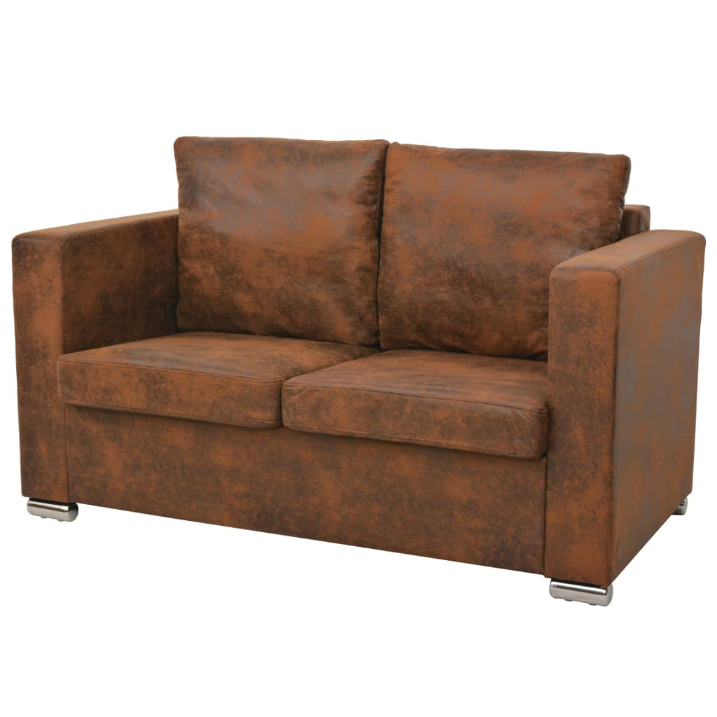 vidaXL dīvāns, divvietīgs, 137x73x82 cm, mākslīgā zamšāda