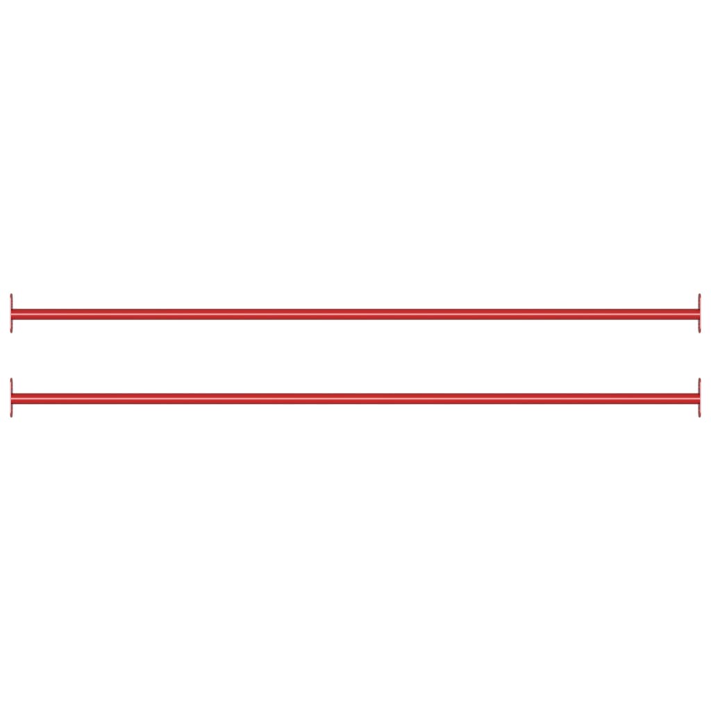 vidaXL griešanās stieņi, 2 gab., 125 cm, tērauds, sarkans