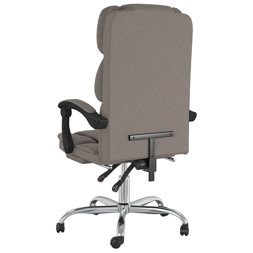 vidaXL biroja krēsls, atgāžams, pelēkbrūns audums