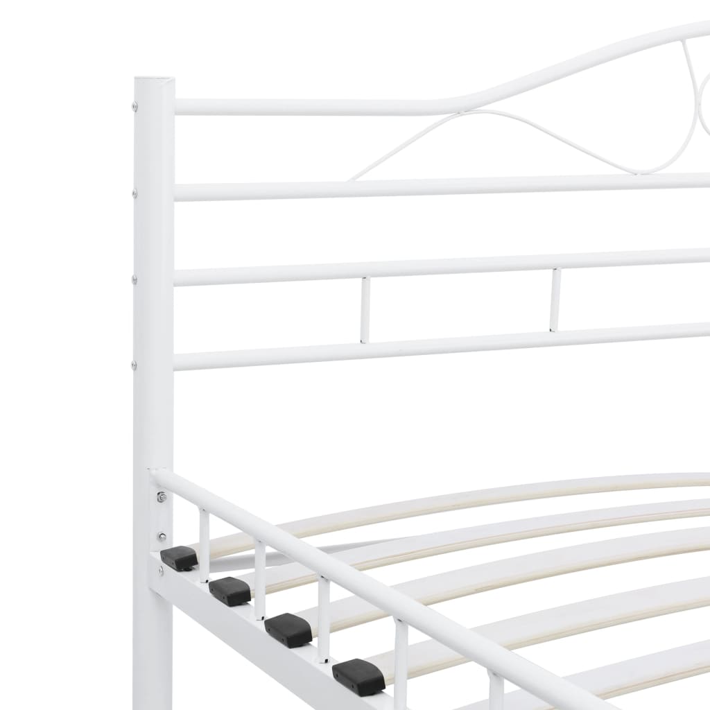 vidaXL gultas rāmis, balts, 160x200 cm, metāls