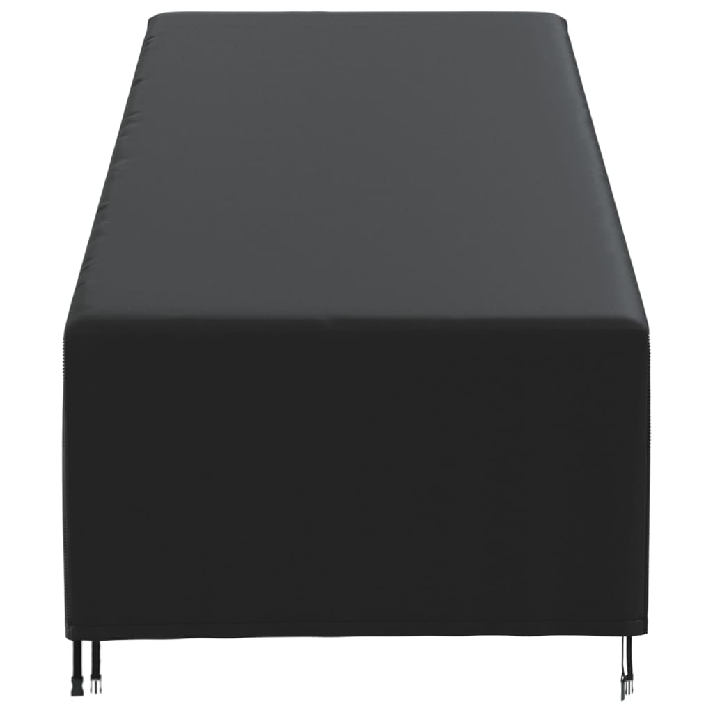 vidaXL sauļošanās krēsla pārsegs, melns, 195x76x40/80 cm, 420D audums
