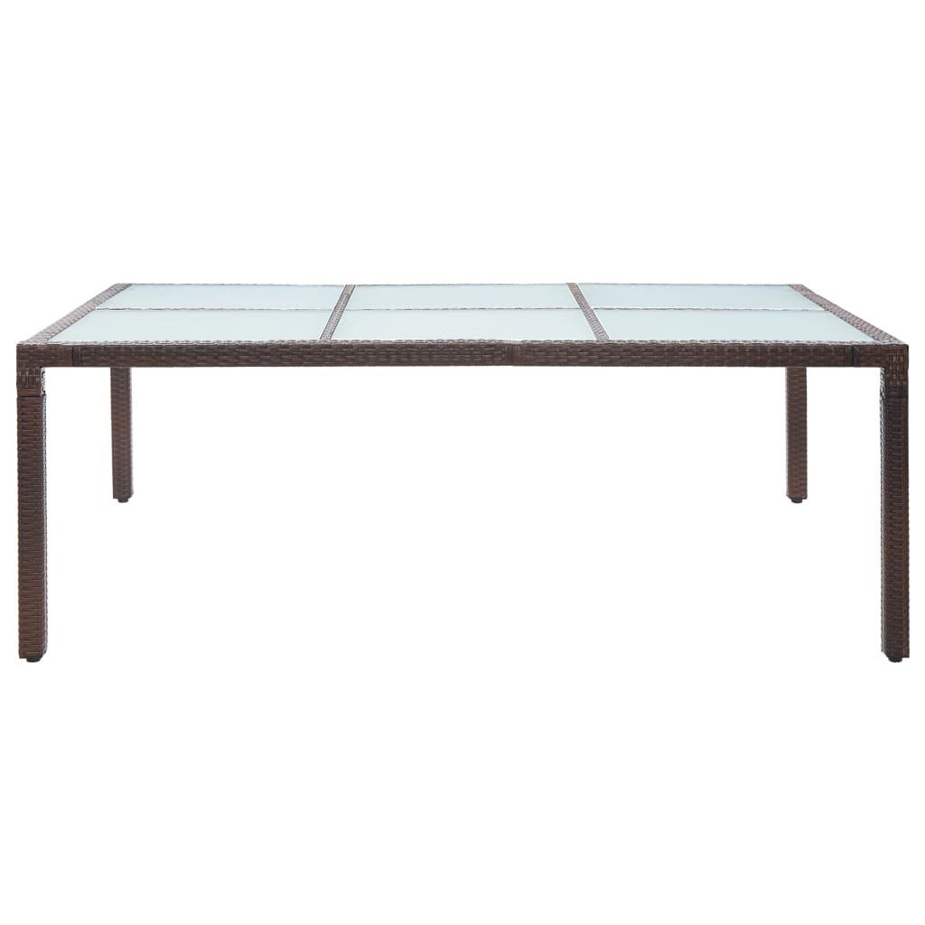 vidaXL dārza galds, 200x150x74 cm, brūna PE rotangpalma
