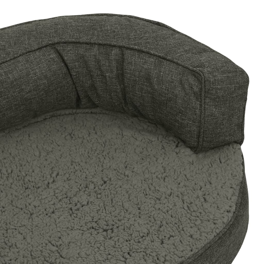 vidaXL ergonomiska suņu gulta, 90x64 cm, lina dizains, tumši pelēka