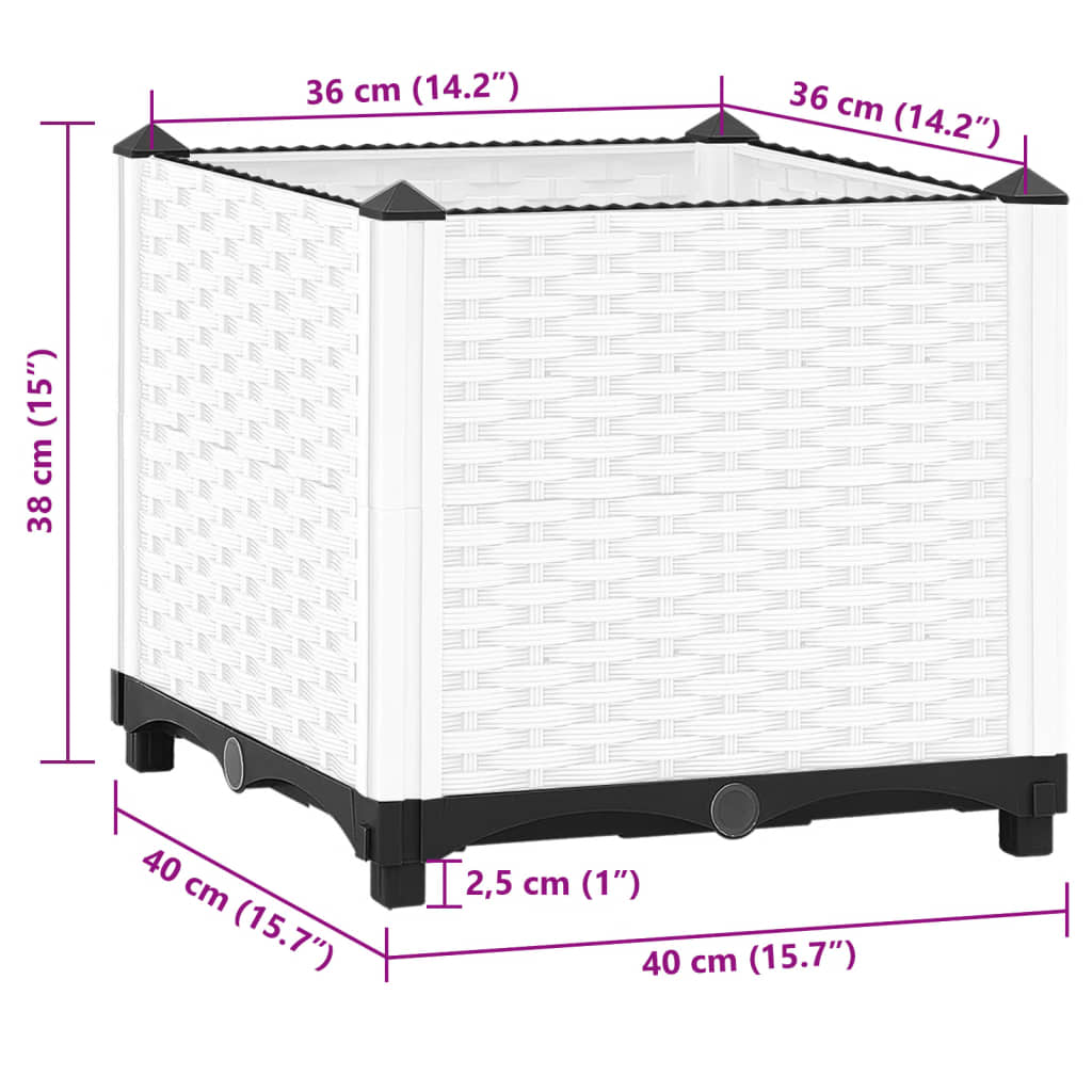 vidaXL puķu kaste, 40x40x38 cm, polipropilēns