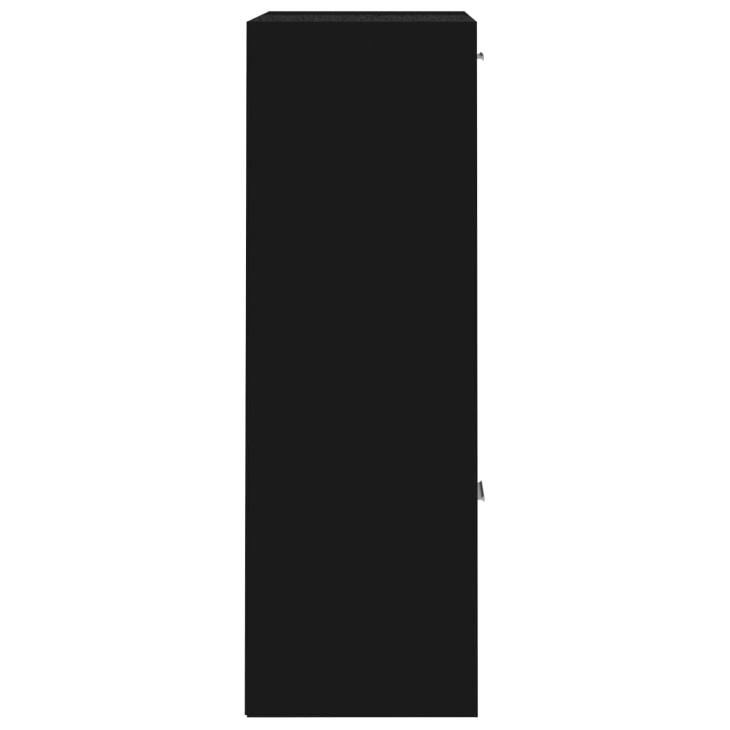 vidaXL skapis, melns, 60x29,5x90 cm, kokskaidu plāksne