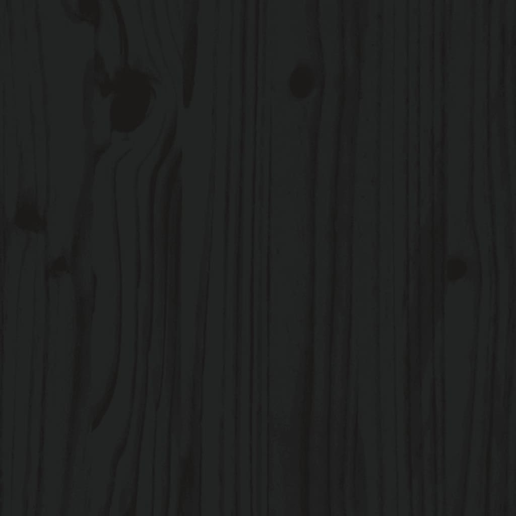 vidaXL riepu plaukts, melns, 63x40x180 cm, priedes masīvkoks