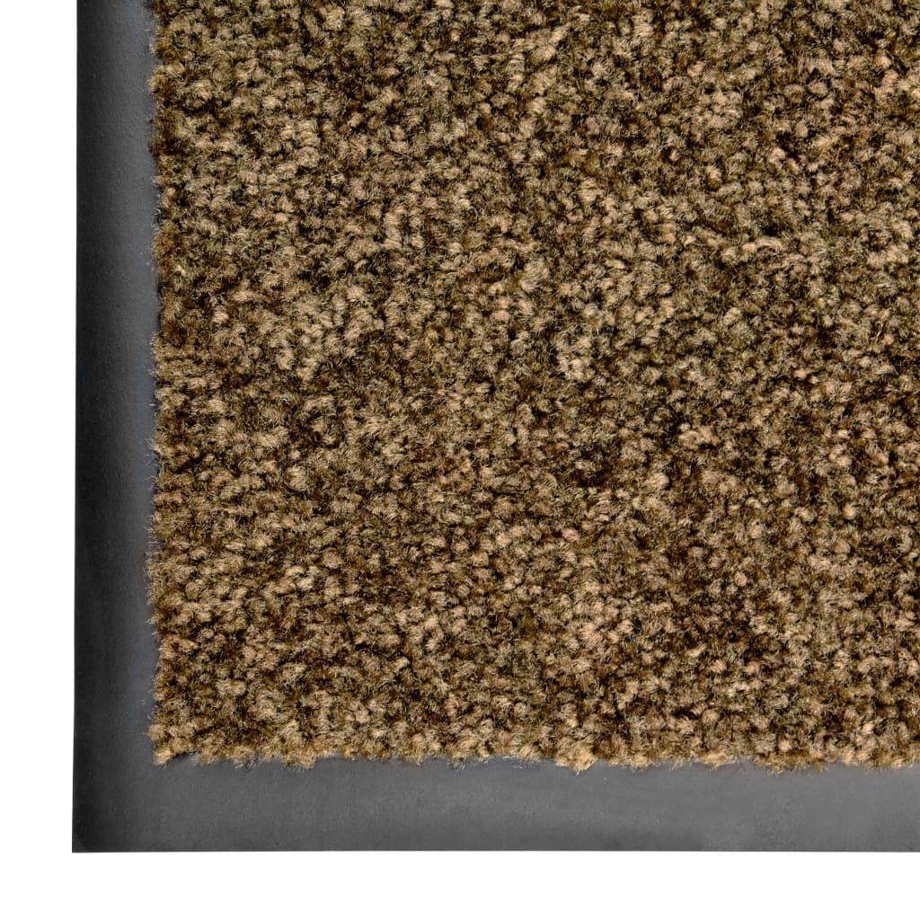 vidaXL durvju paklājs, mazgājams, brūns, 60x180 cm