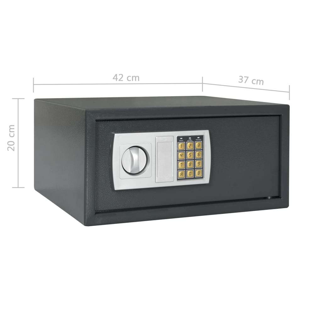 vidaXL digitālais seifs, 42x37x20 cm, tumši pelēks