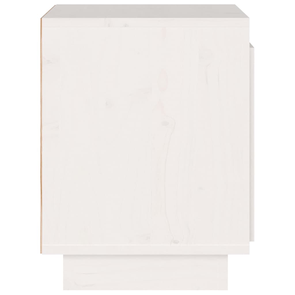 vidaXL naktsskapīši, 2 gab., balti, 40x30x40 cm, priedes masīvkoks