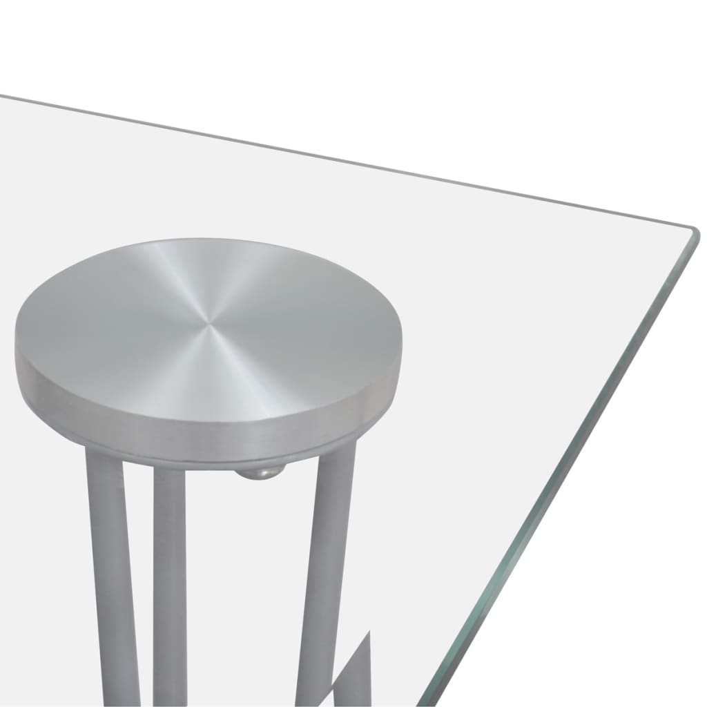 vidaXL virtuves galds, caurspīdīgu stikla virsma