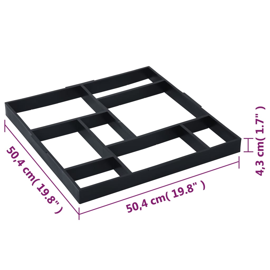 vidaXL bruģa formas, 2 gab., 50,4x50,4x4,3 cm, plastmasa