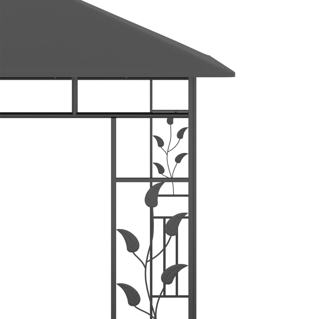 vidaXL dārza nojume ar moskītu tīklu, 3x3x2,73 m, 180 g/m², pelēka