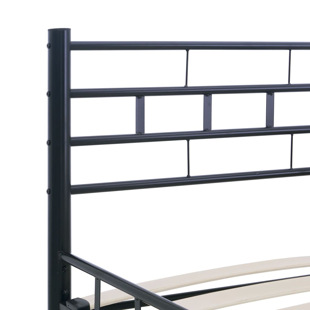 vidaXL gultas rāmis, melns, 140x200 cm, tērauds