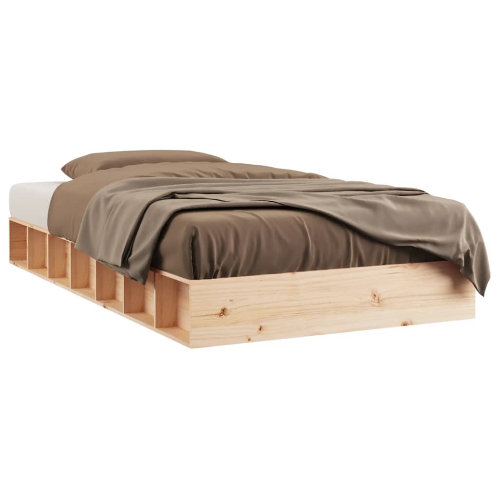 vidaXL gultas rāmis, 135x190 cm, divvietīgs, masīvkoks
