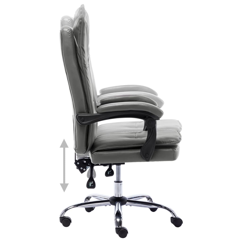 vidaXL biroja krēsls, antracītpelēka mākslīgā āda
