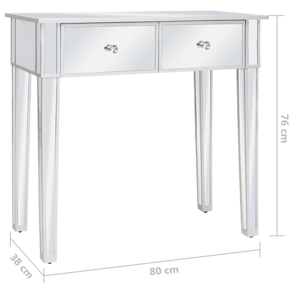 vidaXL kosmētikas galdiņš ar solu, MDF un stikls