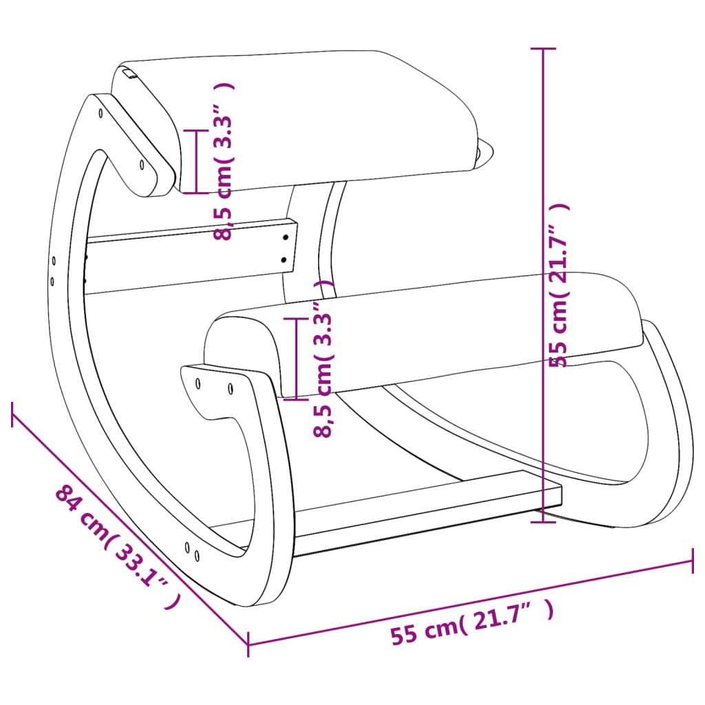 vidaXL krēsls ar ceļu atbalstiem, bēšs, 55x84x55 cm, bērza saplāksnis