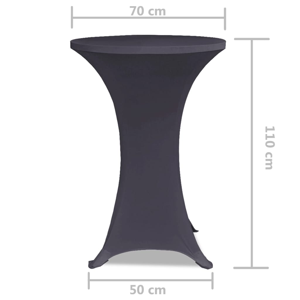 vidaXL galdu pārvalki, 2 gab., 70 cm, elastīgi, antracīta pelēki