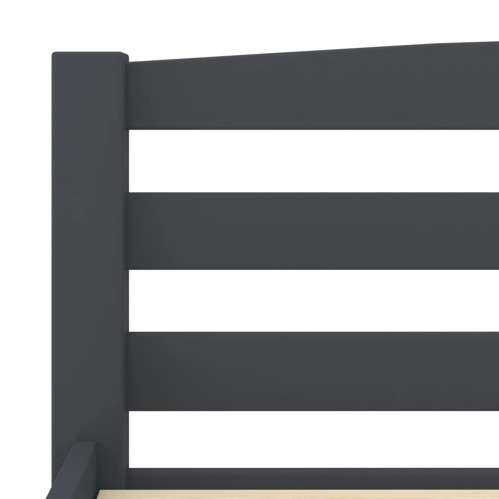 vidaXL gultas rāmis, tumši pelēks, priedes masīvkoks, 120x200 cm