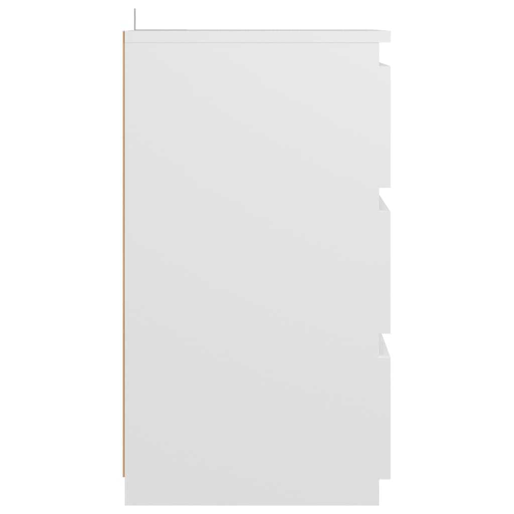 vidaXL naktsskapītis, balts, 40x35x62,5 cm, skaidu plāksne