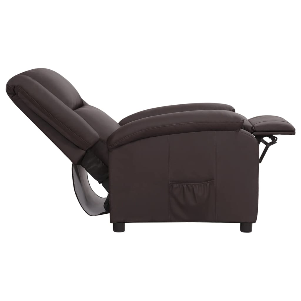 vidaXL elektrisks atpūtas krēsls, atgāžams, brūna dabīgā āda