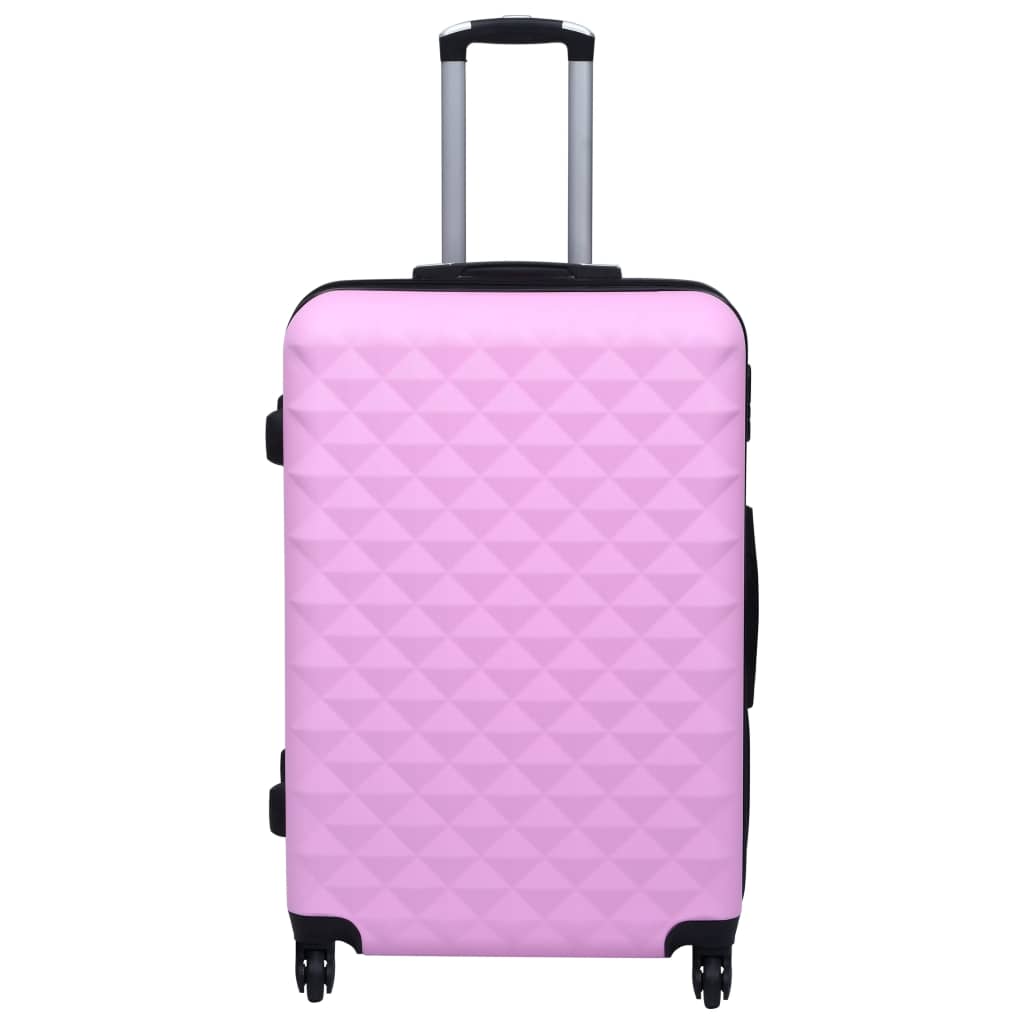 vidaXL cieto koferu komplekts, 3 gab., ABS, rozā