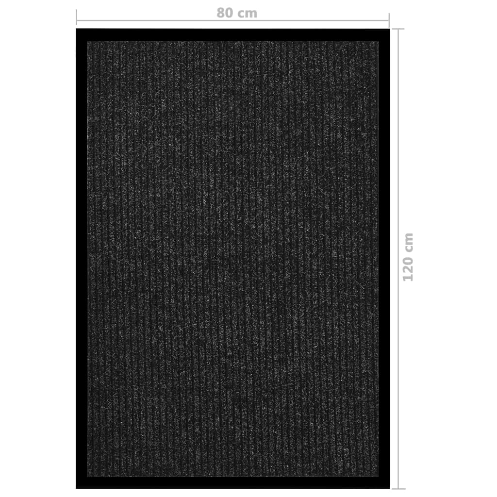 vidaXL durvju paklājs, svītrains, antracītpelēks, 80x120 cm