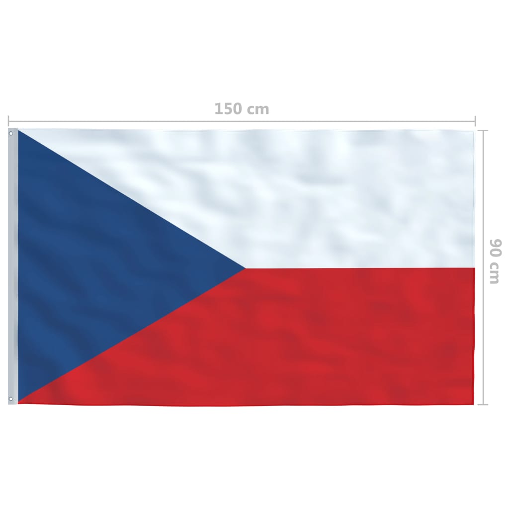 vidaXL Čehijas karogs un karoga masts, alumīnijs, 6 m