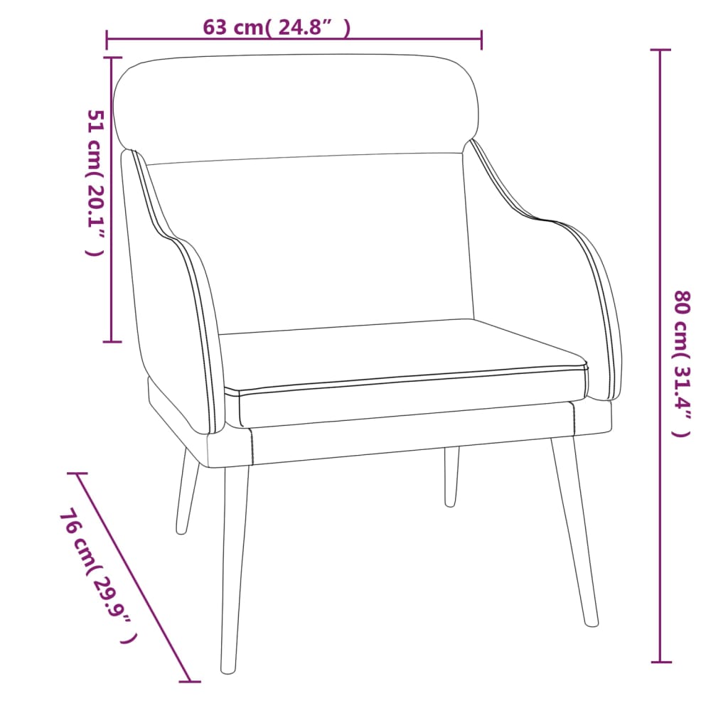 vidaXL atpūtas krēsls, tumši zaļš, 63x76x80 cm, samts