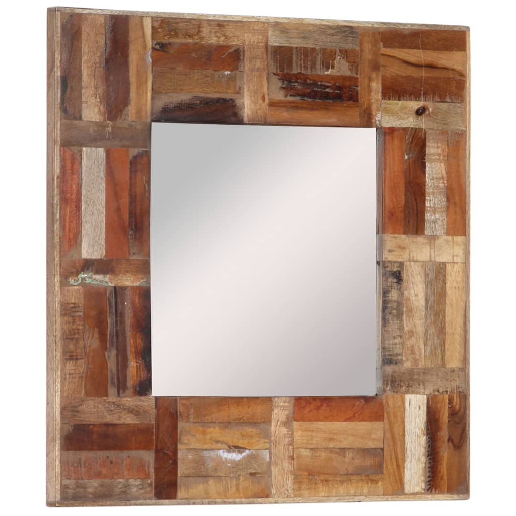vidaXL sienas spogulis, pārstrādāts masīvkoks, 50x50 cm