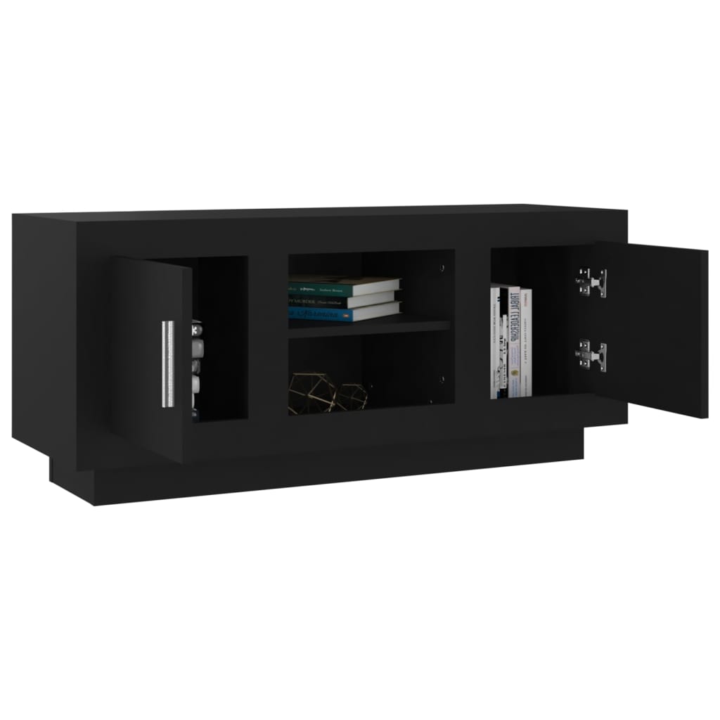 vidaXL TV skapītis, melns, 102x35x45 cm, inženierijas koks