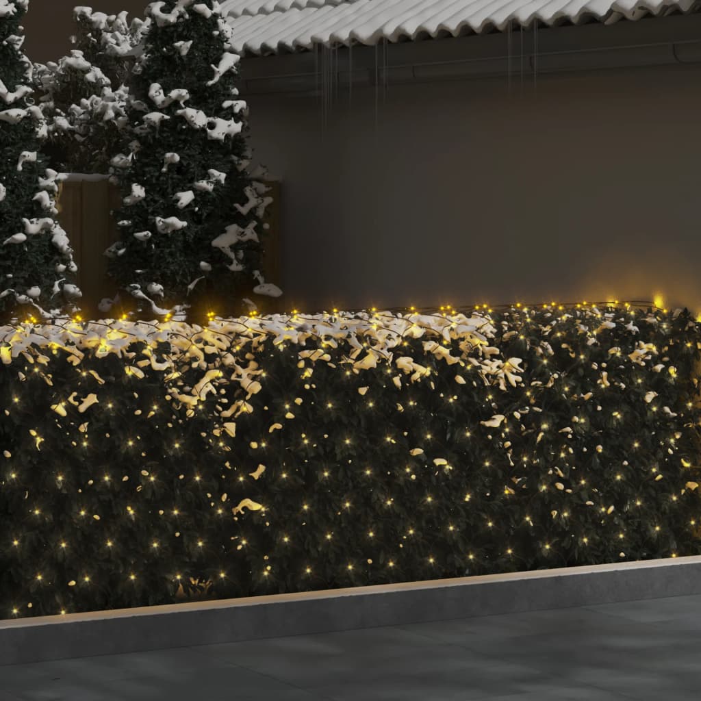 vidaXL Ziemassvētku lampiņu tīkls, 3x2 m, 204 silti baltas LED