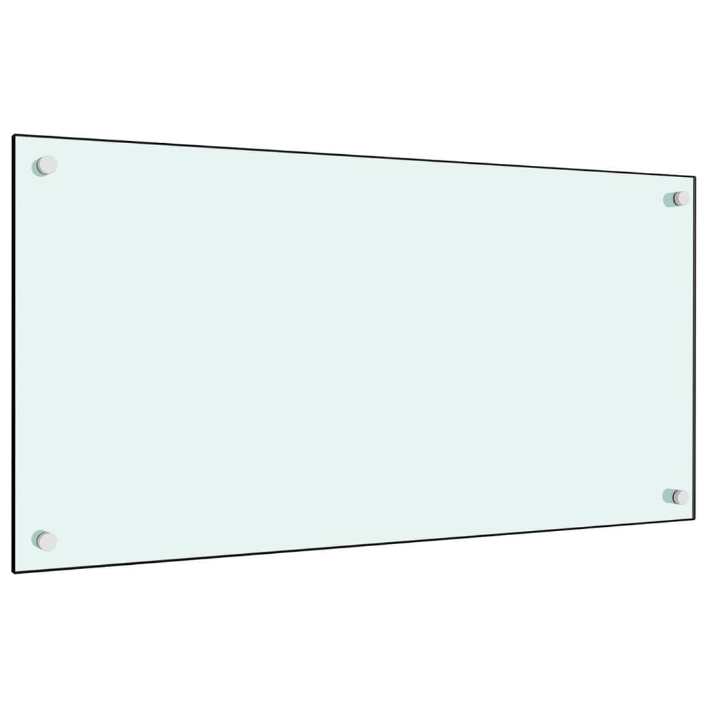 vidaXL virtuves sienas panelis, 80x40 cm, rūdīts stikls, balts