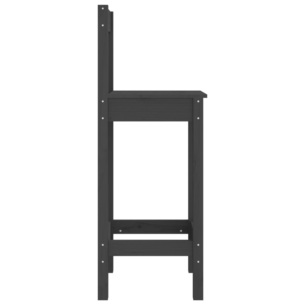 vidaXL bāra krēsli, 2 gab., pelēki, 40x41,5x112 cm, priedes masīvkoks