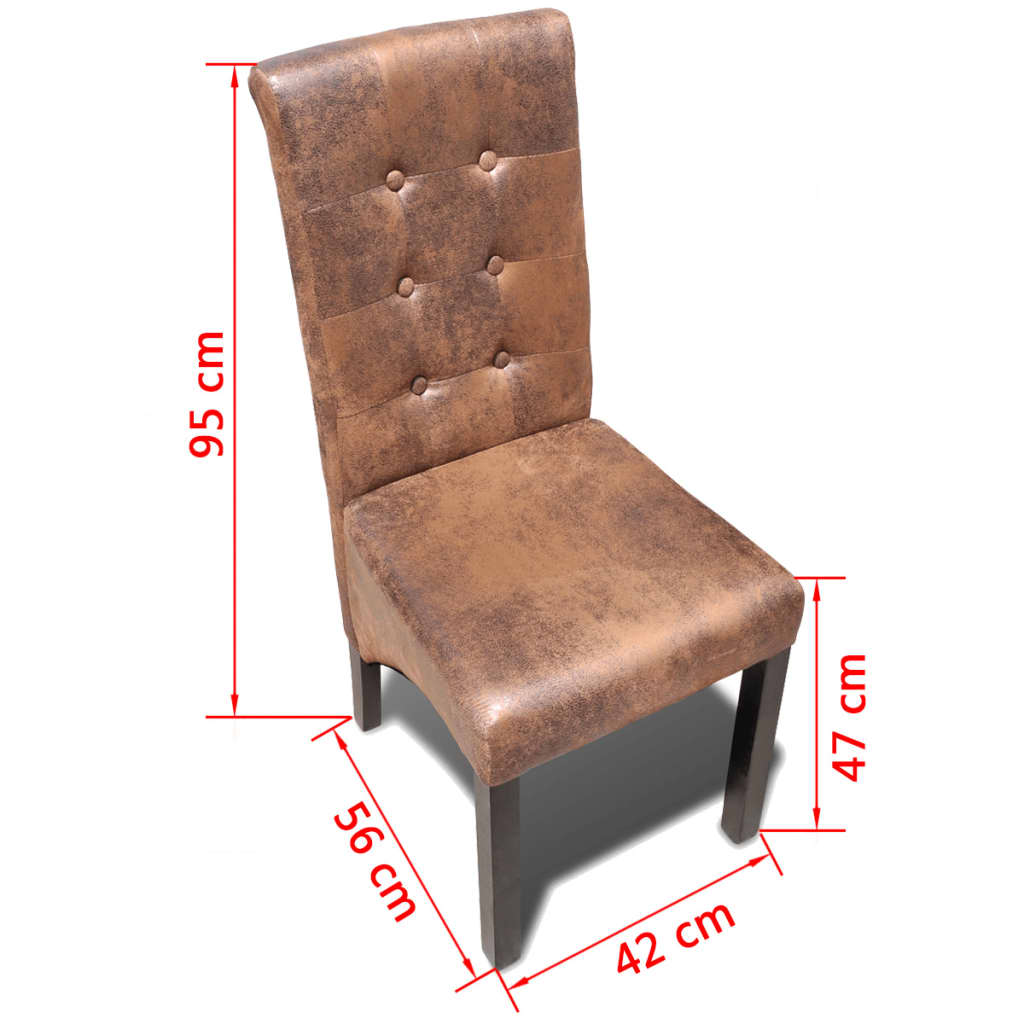 vidaXL virtuves krēsli, 2 gab., brūna mākslīgā āda