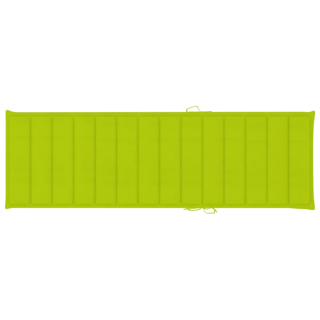 vidaXL sauļošanās zvilnis, koši zaļš matracis, impregnēta priede