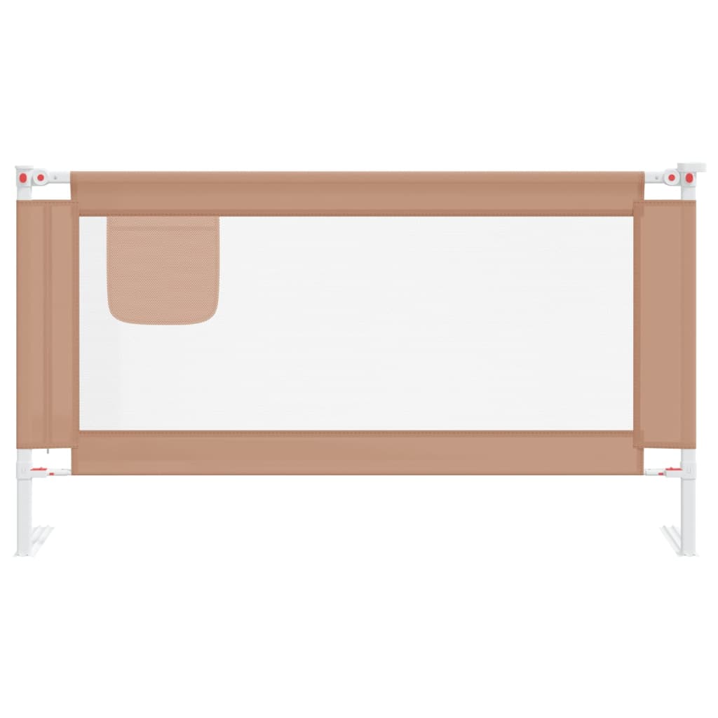 vidaXL bērnu gultas aizsargbarjera, pelēkbrūna, 150x25 cm, audums