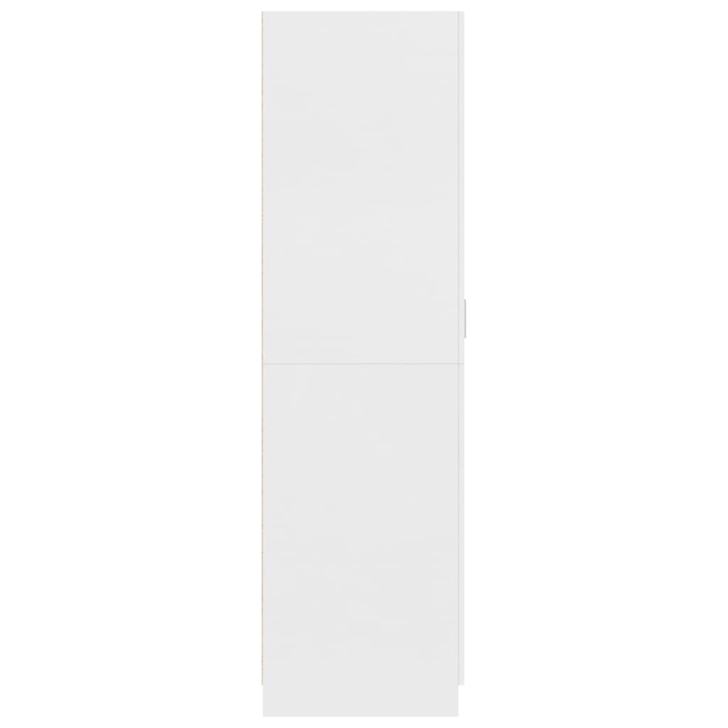 vidaXL skapis, 80x52x180 cm, balts, skaidu plāksne