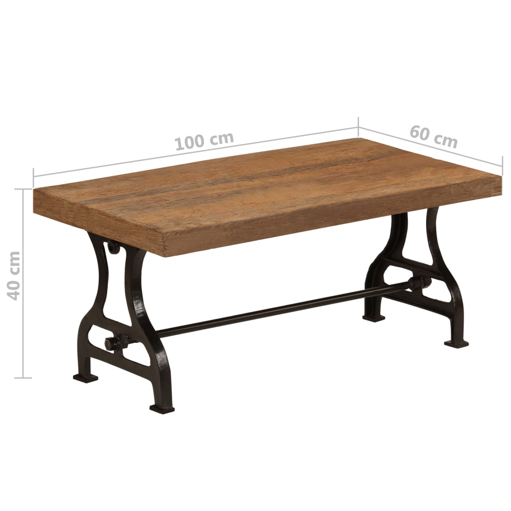 vidaXL kafijas galdiņš, 100x60x40 cm, pārstrādāts masīvkoks