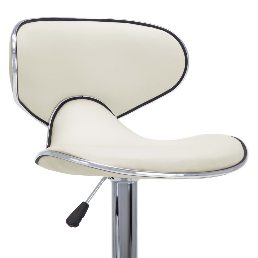 vidaXL bāra krēsli, 2 gab., krēmkrāsas mākslīgā āda