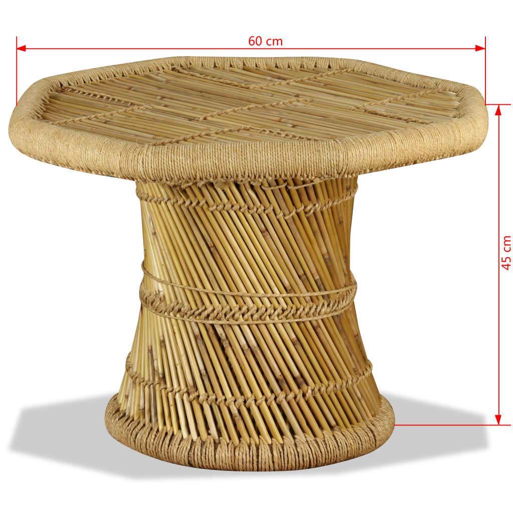 vidaXL kafijas galdiņš, astoņstūra forma, 60x60x45 cm, bambuss