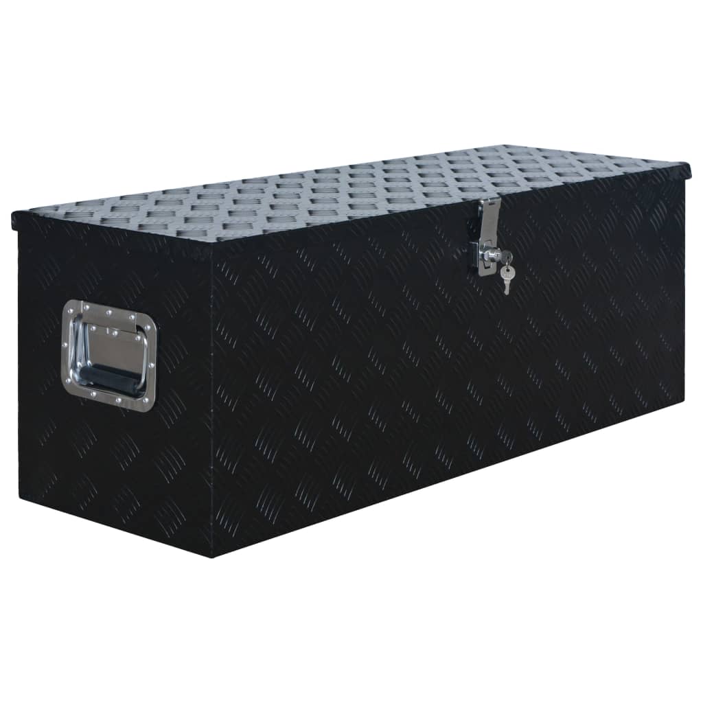 vidaXL alumīnija kaste, 1085x370x400 mm, melna