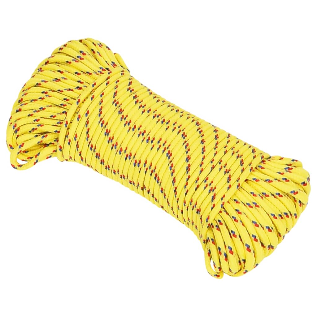 vidaXL laivu virve, dzeltena, 5 mm, 250 m, polipropilēns