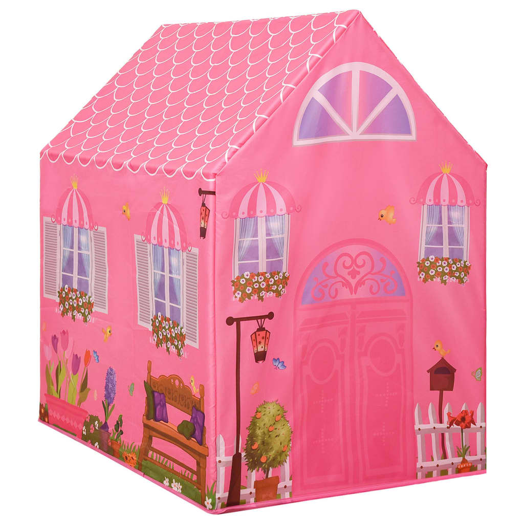 vidaXL rotaļu telts, rozā, 69x94x104 cm