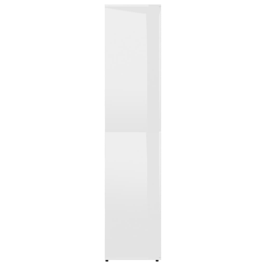 vidaXL apavu skapis, spīdīgi balts, 80x39x178 cm, kokskaidu plāksne
