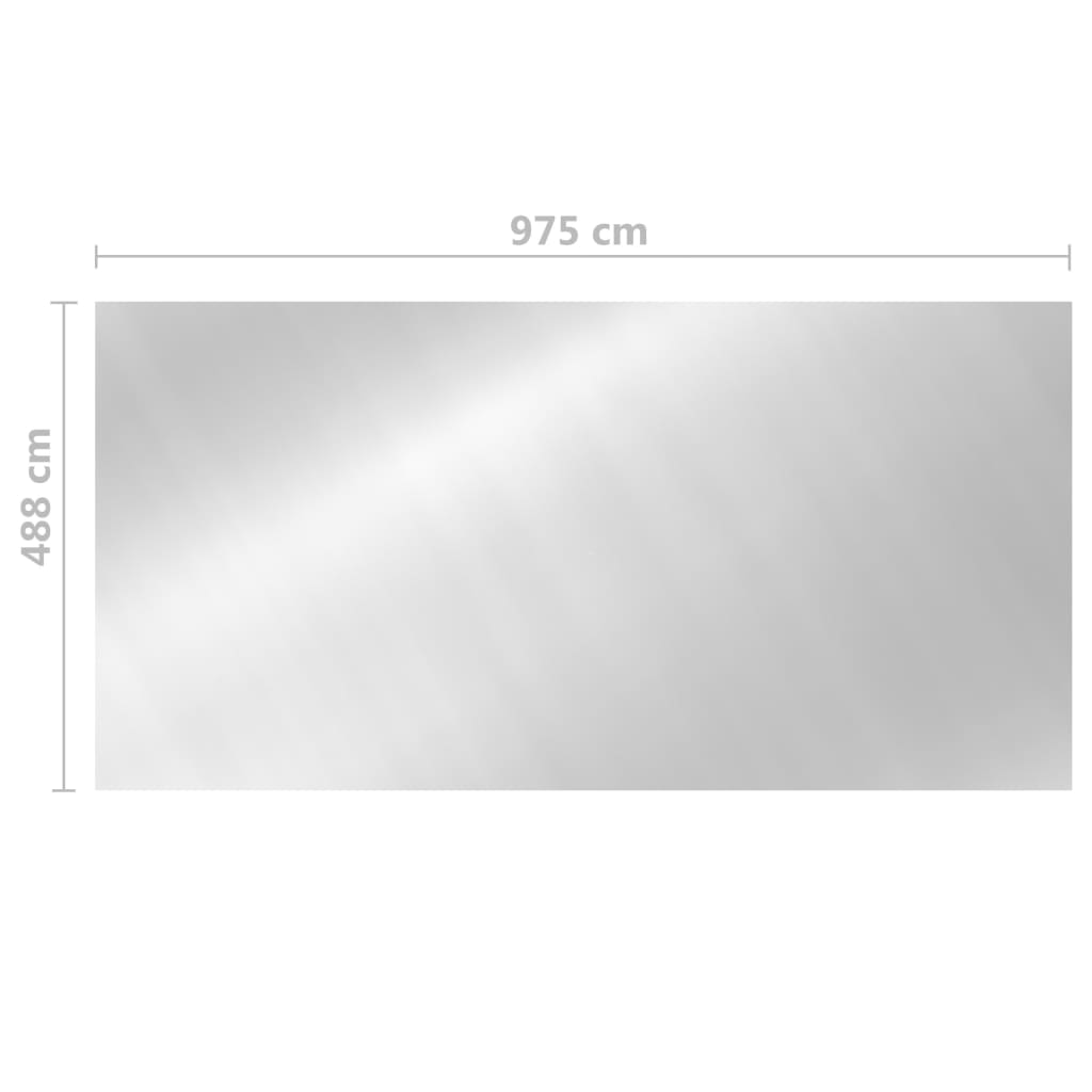 vidaXL baseina pārklājs, 975x488 cm, PE, sudraba